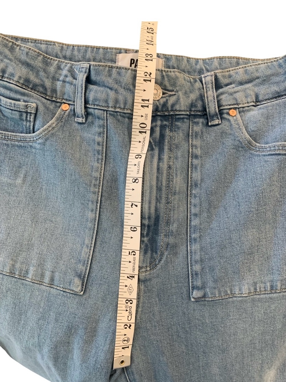 PAIGE Anessa High Rise Wide-Leg Crop Petite Jeans in Light Blue - Picture 7 of 12